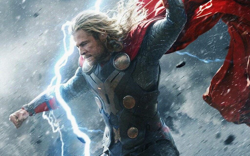 Mighty Thor Strikes Back: Marvel's Epic Battle on the Dark World Wallpaper
