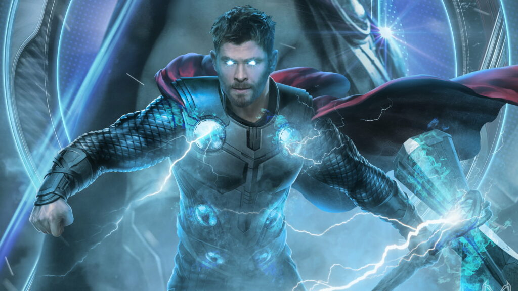 Mighty Thor Unleashes Marvelous Power in Avengers: Endgame Artwork Wallpaper