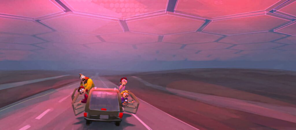 Mitchells vs. Machines Wallpaper: Thrilling Tunnel Escape Scene