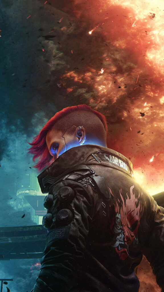 Explosive Encounter: Mobile Gamer Thrilled Amidst a Dynamite Drama Wallpaper