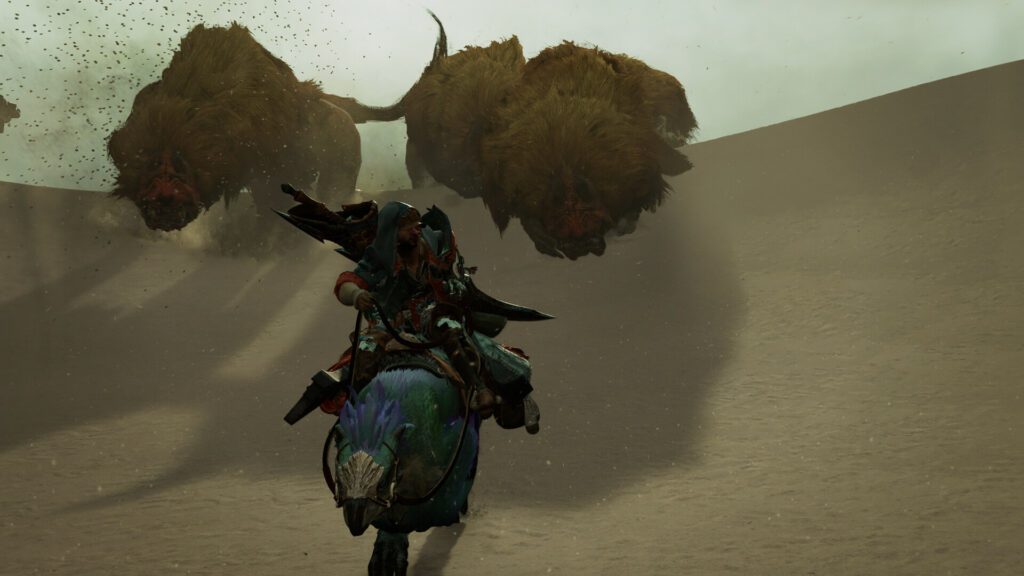 Thrilling Monster Hunter Wilds Chase Wallpaper | Epic Game Art