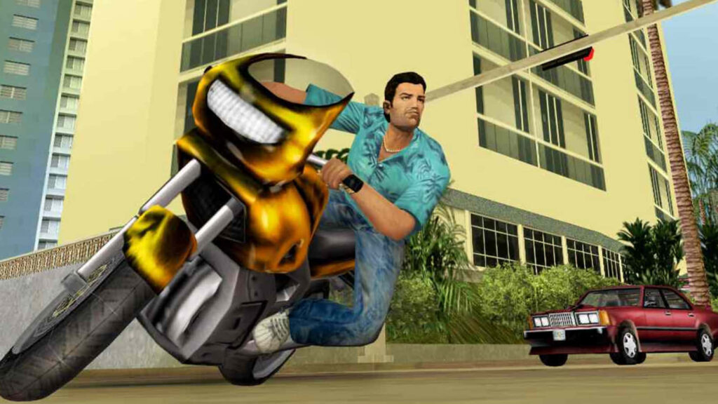 Adrenaline-Fueled Motorcycle Stunt in GTA: Immersive Grand Theft Auto Gameplay Snapshot Wallpaper