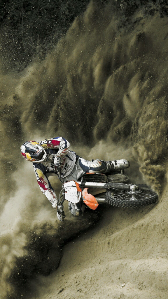 Thrilling Off-Road Adventure iPhone Wallpaper - KTM Dune Rider