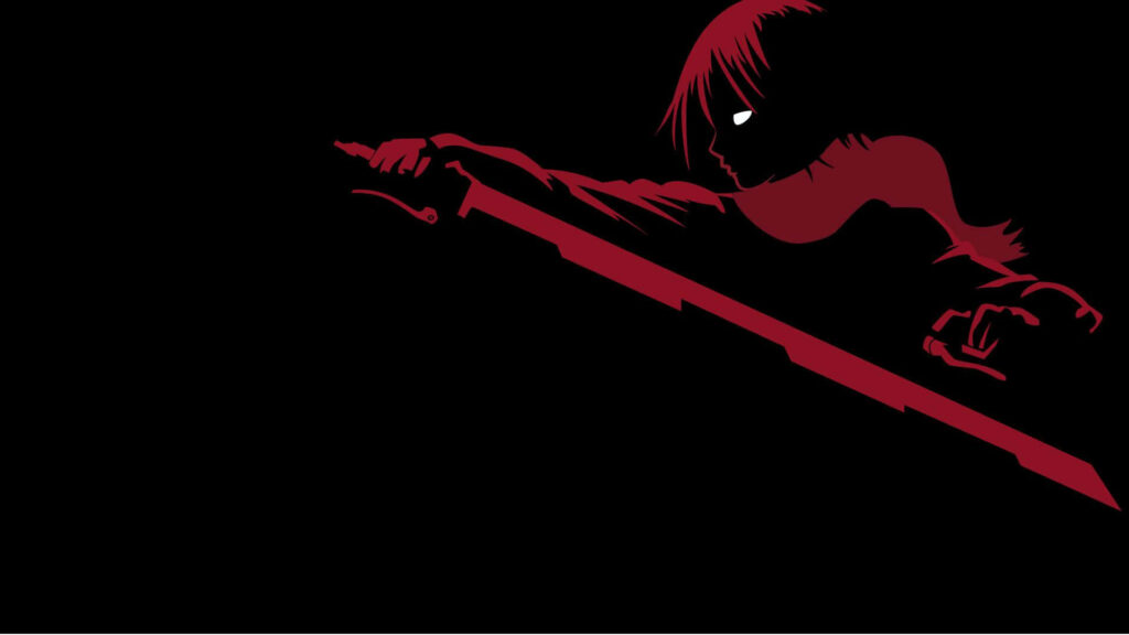 Red and Black Anime Character Background Wallpaper
