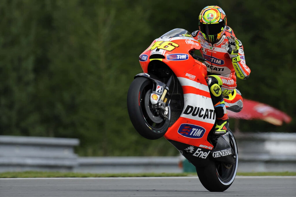 Exciting VR46 Ducati Wallpaper: Epic Wheelie & Adrenaline Rush