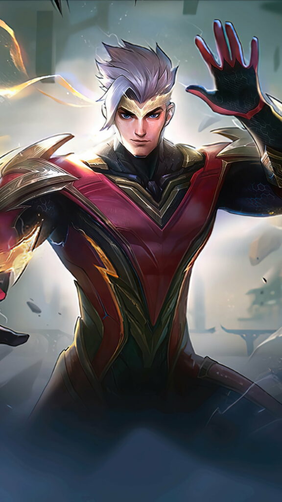 Electric Fury: The Amazing Chou in an Epic MLBB Showdown - A High-Definition Wallpaper of Cool Thunderfist Action!