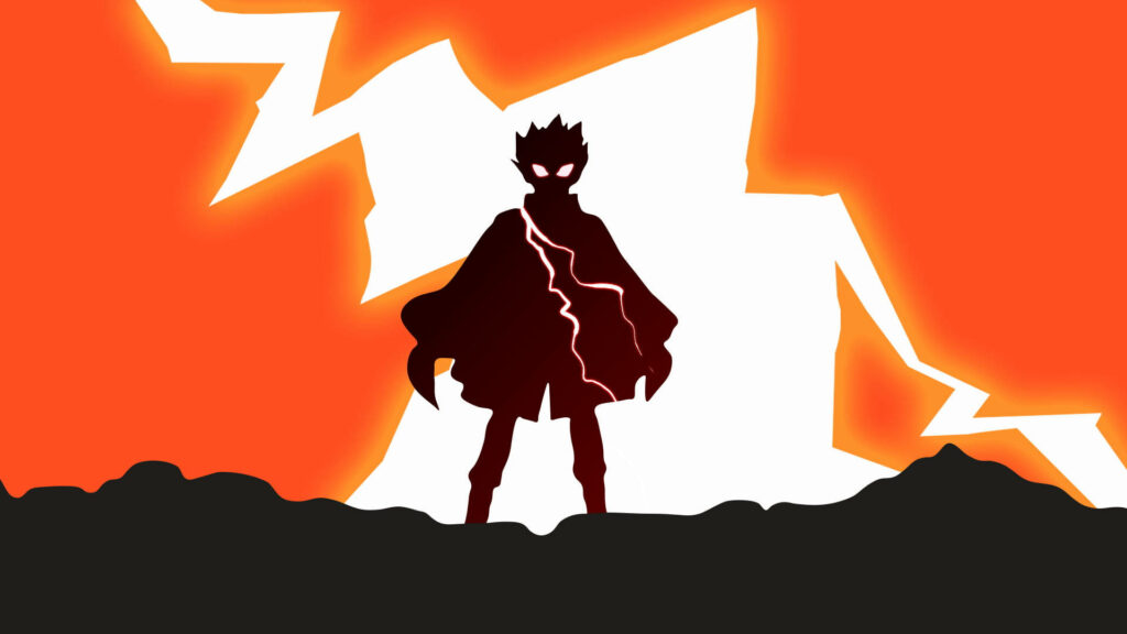 Ryuga: Unleashing Inner Power under a Thunderous Blaze - Majestic Beyblade Backdrop Wallpaper