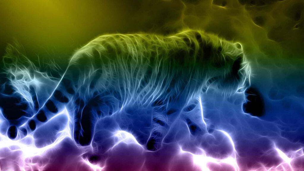 Tiger's Neon Dreams: Illuminated Jungle Paradigm Wallpaper