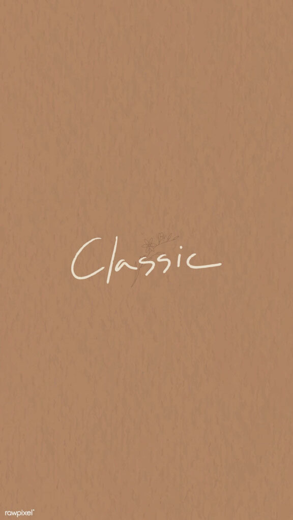 Simplicity in Brown: Embracing Classic Elegance with a Minimalist Typeface and Warm Pastel Tones Wallpaper