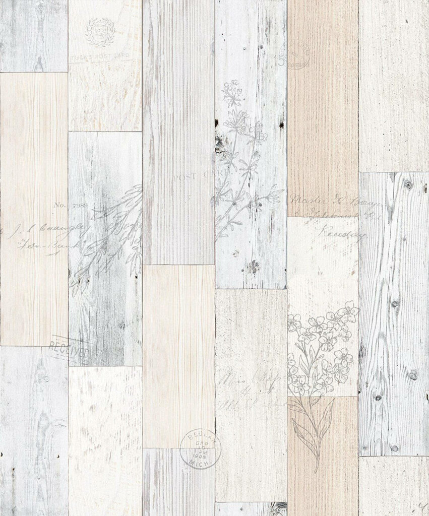 Retro Charm: Captivating Herb Wood Panel Pattern Contact Paper Self Adhesive Peel on Vintage Wallpaper