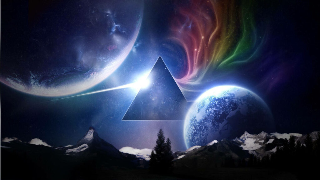 Enchanting Celestial Captivation: Pink Floyd's Cosmic Masterpiece Wallpaper