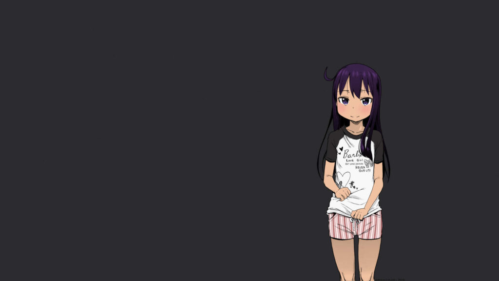 Timid Girl Wallpaper: Calm Design with Dark Background & Casual Style