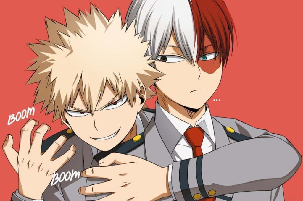 The Power of Friendship: Todobaku's Unbreakable Bond in a Devoted Embrace Wallpaper