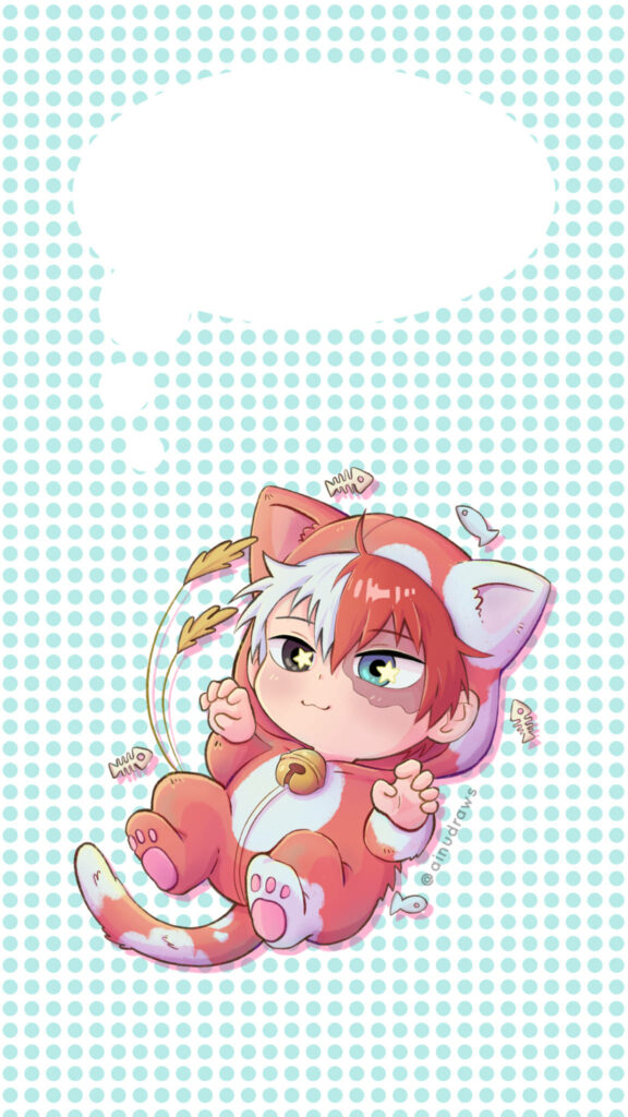 Todoroki's Adorable Teal Grid: A Whimsical Digital Masterpiece with a Touch of Cuteness! Wallpaper
