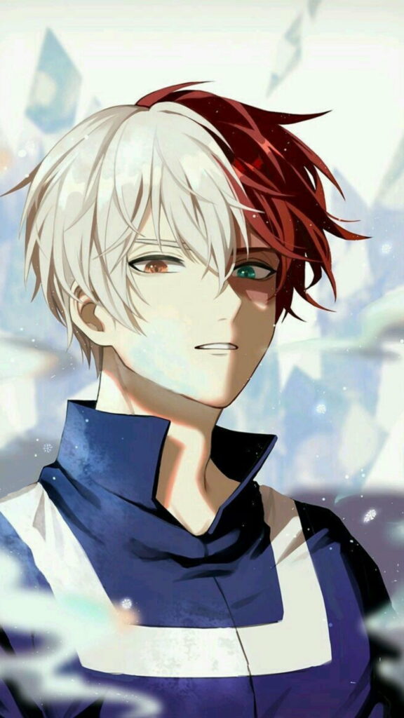 Inferno's Icon: HD Phone Wallpaper starring Todoroki Shoto from My Hero Akademia