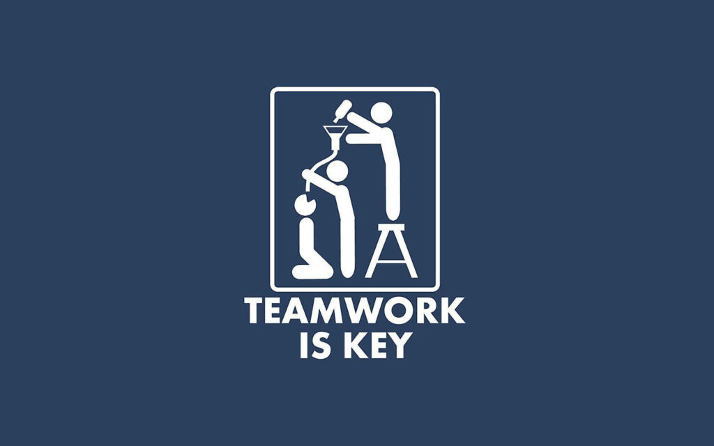 Collaborative Chug: Embracing the Power of Teamwork in this Hilarious Wallpaper