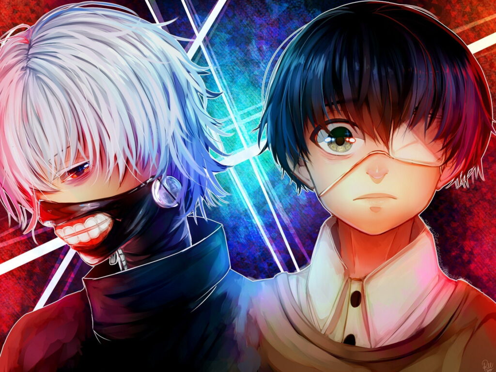 Kaneki Ken: The Masked Anime Boy with a Mysterious Eye Patch - Tokyo Ghoul Wallpaper Background Photo