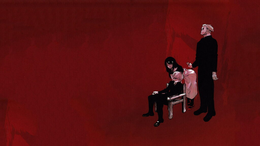 Dark Encounter: Ken Kaneki's Fateful Encounter with Rize Kamishiro in Tokyo Ghoul | HD Anime Wallpaper
