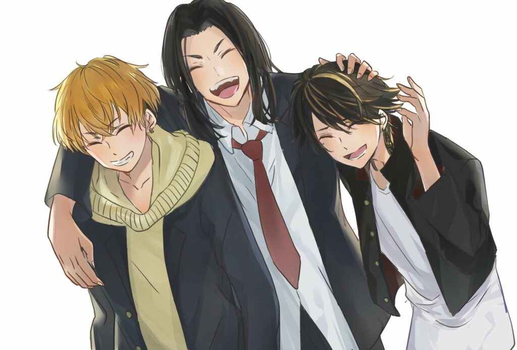 Tokyo Revengers Trio: Keisuke, Kazutora, and Chifuyu in Stunning Anime Wallpaper Background