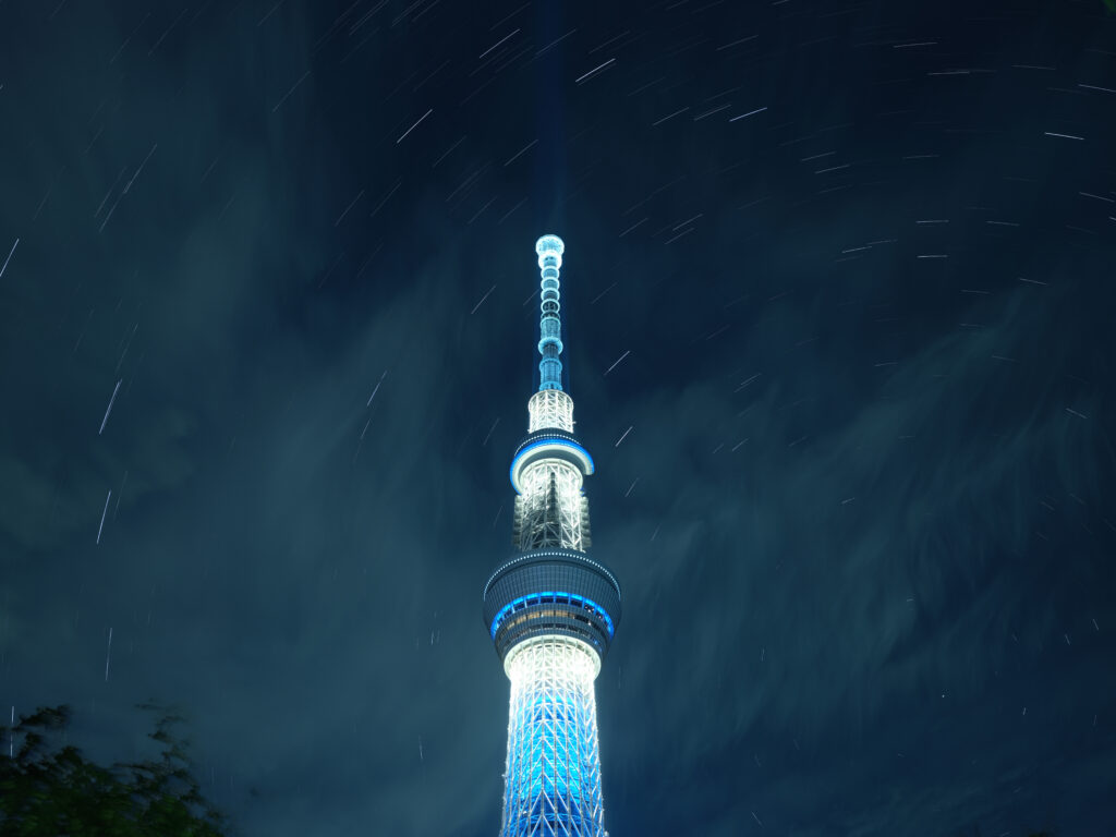 Tokyo Skytree Illuminated: Stunning Starlight Wallpaper Background