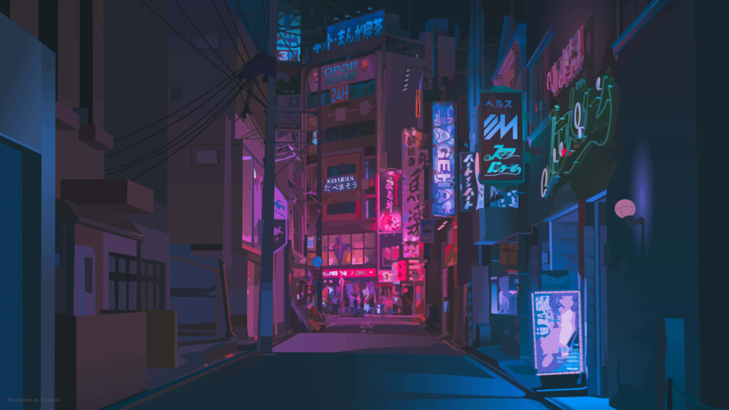 Glimpses of Tokyo's Dazzling Nightlife: Vibrant Neon Tapestry paints the Urban Skyline Wallpaper