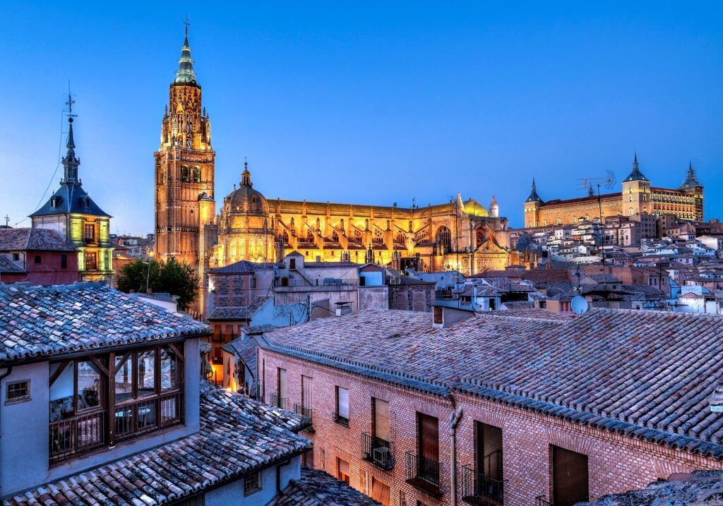 Toledo, Spain: Serene Alcázar Evening Wallpaper Background