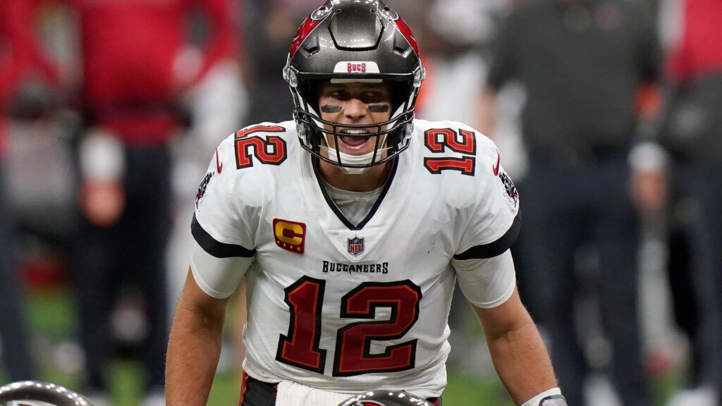 Tom Brady Buccaneers Wallpaper: Legendary QB in Action Background