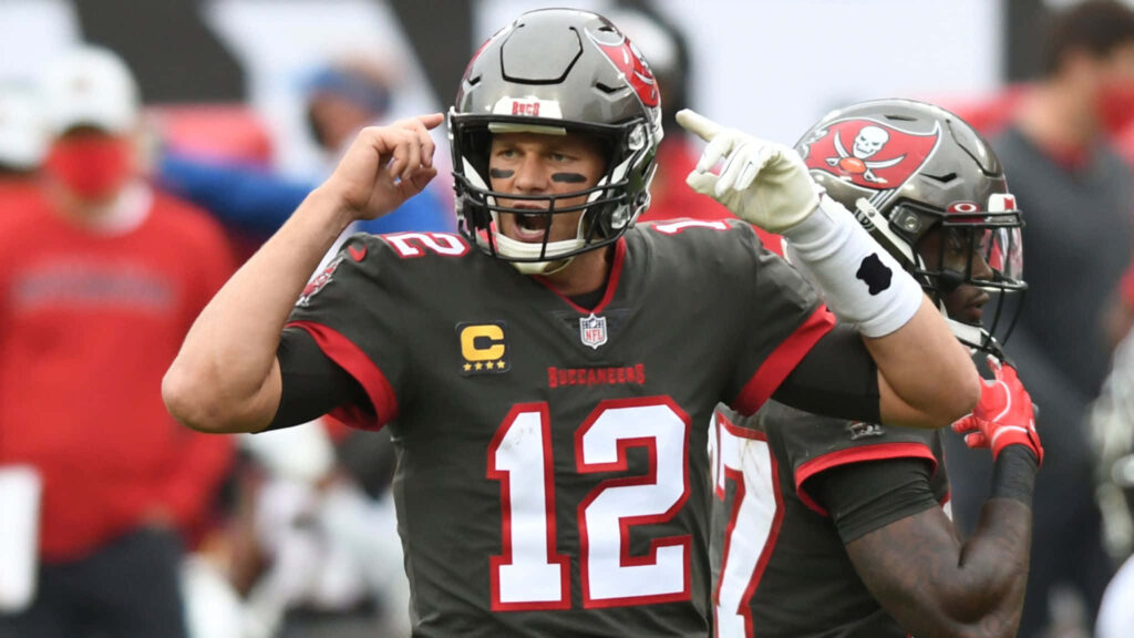 Dynamic Tampa Bay Buccaneers Wallpaper: Tom Brady's Focus & Determination