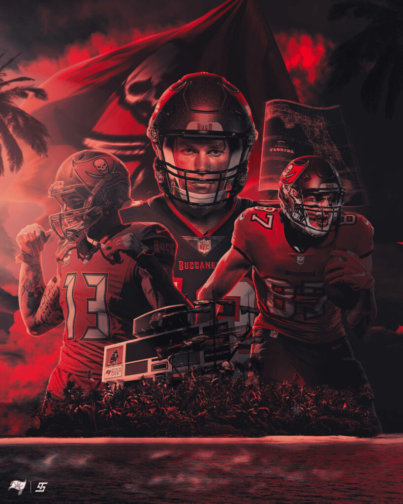 Tom Brady in Bold Buccaneers Wallpaper - Dynamic Team Spirit Background