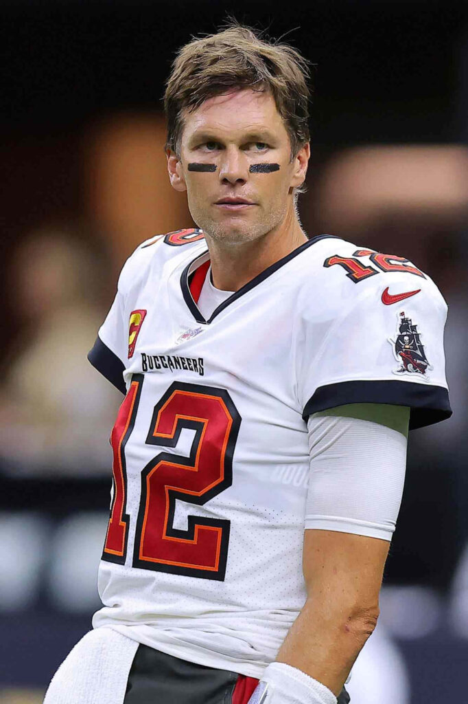 Tom Brady in Action: Tampa Bay Buccaneers Jersey Wallpaper