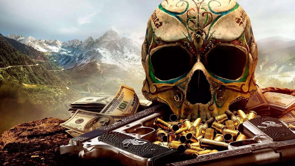 Tom Clancy Ghost Recon Wildlands Santa Muerte skull currency ammo rugged mountain wallpaper