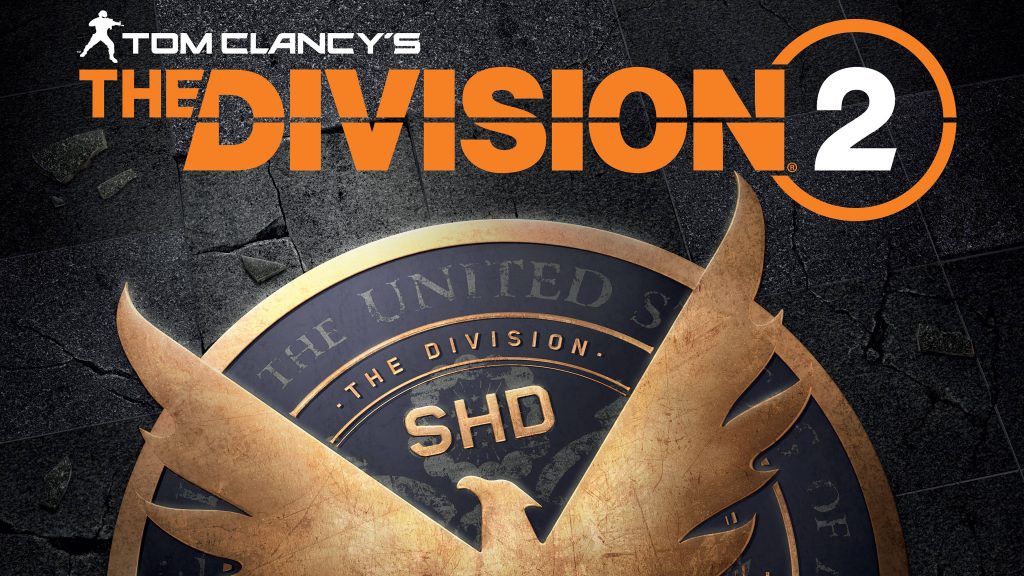 Tom Clancys The Division 2 wallpaper golden SHD eagle emblem on gritty dark concrete background