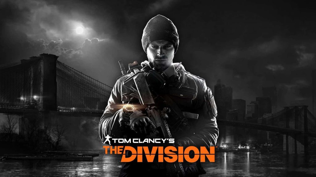 Tom Clancys The Division agent with rifle by Brooklyn Bridge glowing SHD watch wallpaper background