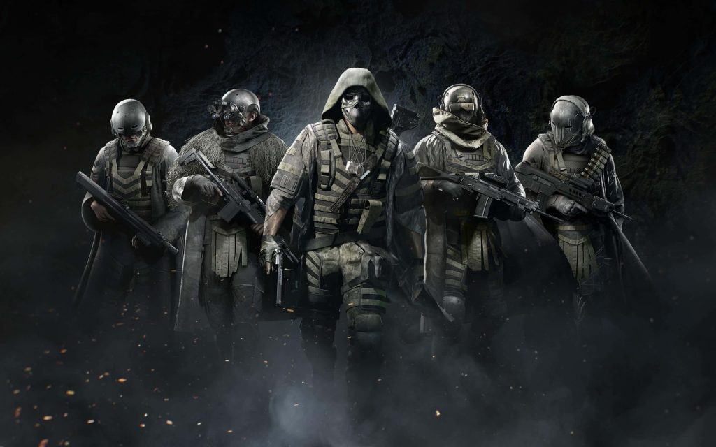 Tom Clancys Ghost Recon Breakpoint Wolves elite soldiers in tactical gear dark smoky background Wallpaper