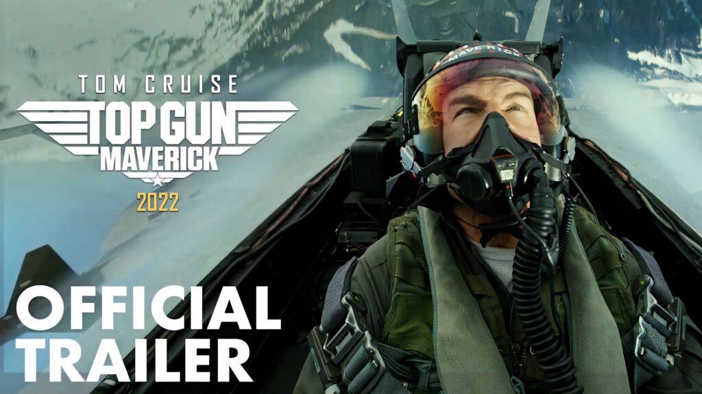 Tom Cruise as Pete Mitchell in fighter jet cockpit Top Gun Maverick official trailer wallpaper