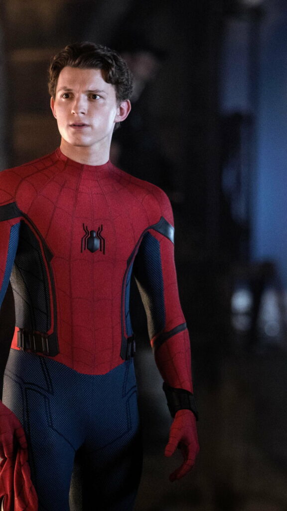 Tom Holland as Spider-Man in red and blue suit, HD phone wallpaper showcasing Peter Parker