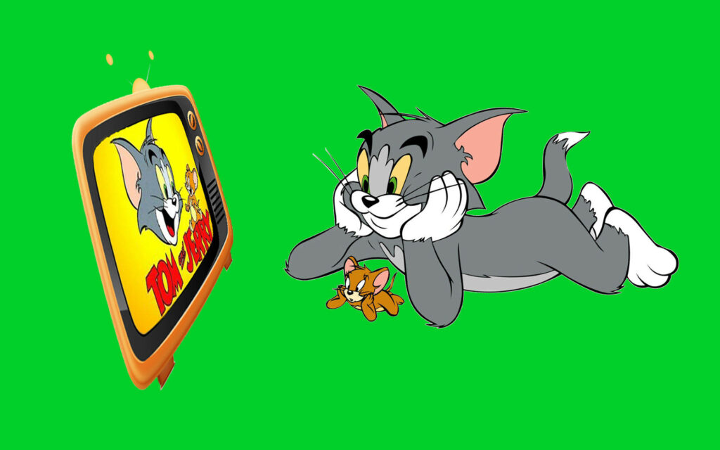 Watch Tom and Jerry on the Big Screen: Greenscreen Background Wallpaper