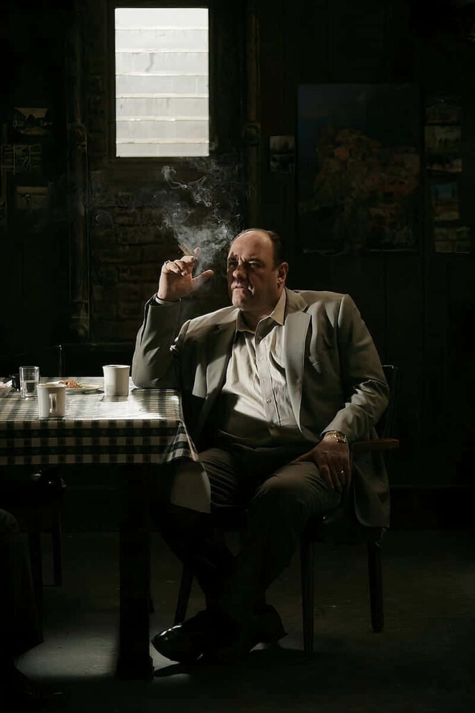 Intense Tony Soprano Wallpaper: Reflective Moment in The Sopranos