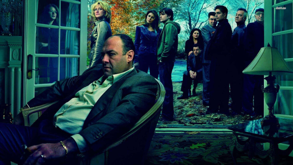 Autumnal Wallpaper of Tony Soprano with Family & Associates
