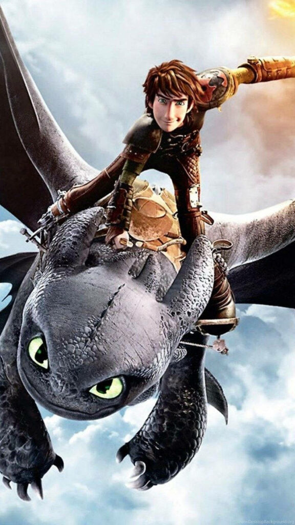 Toothless & Hiccup Soaring: Vibrant How To Train Your Dragon Wallpaper