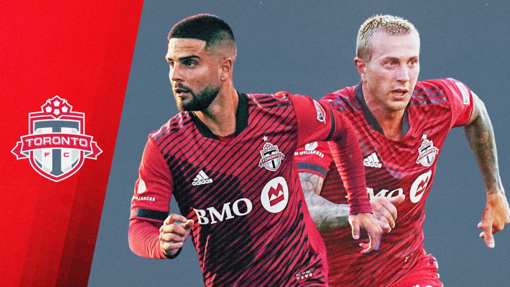 Toronto FC wallpaper with stars Lorenzo Insigne Federico Bernardeschi in red black kits