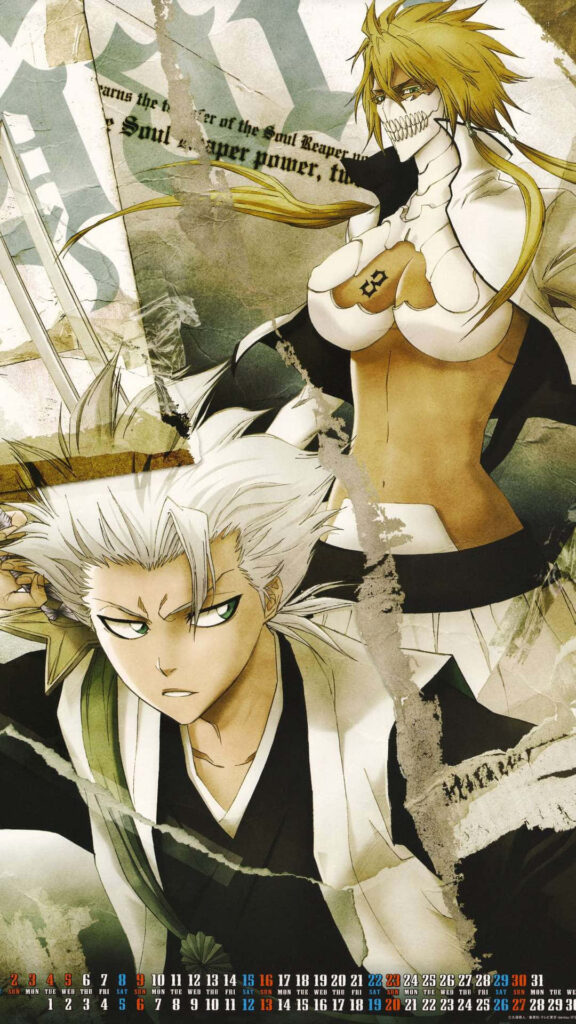 Toshiro Hitsugaya Wallpaper: Dynamic Side-Eye from Bleach