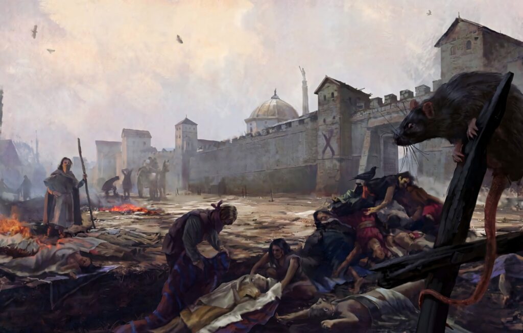 Post-siege chaos outside battered city wall in Total War Attila Aftermath wallpaper scene