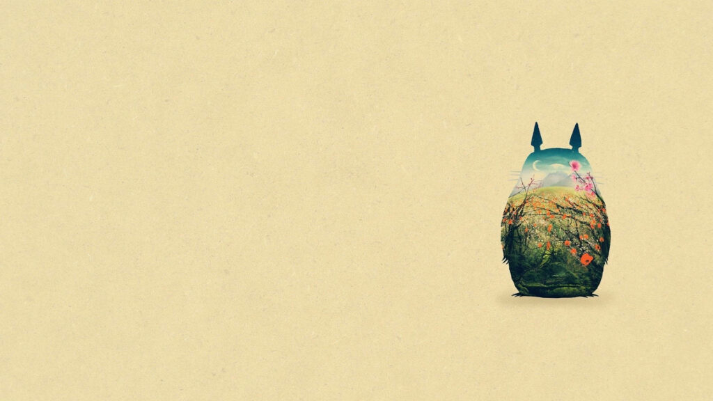 Totoro's Tranquil Haven: A Sublime Minimalist Landscape Wallpaper
