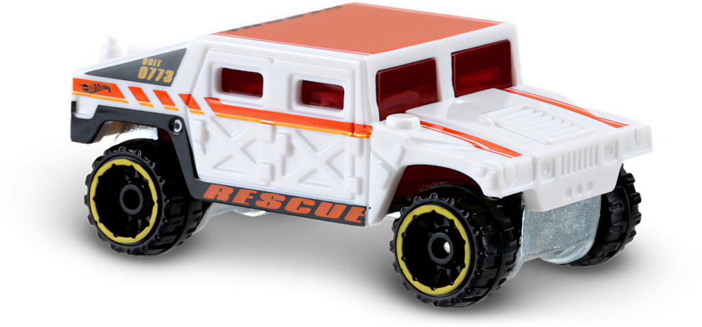 Toy Hummer Rescue Vehicle PNG Wallpaper - White & Orange Design