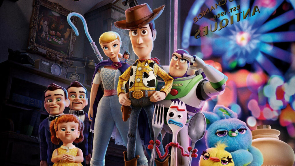 Colorful Toy Story 4 Wallpaper: Woody, Buzz & Friends at Carnival
