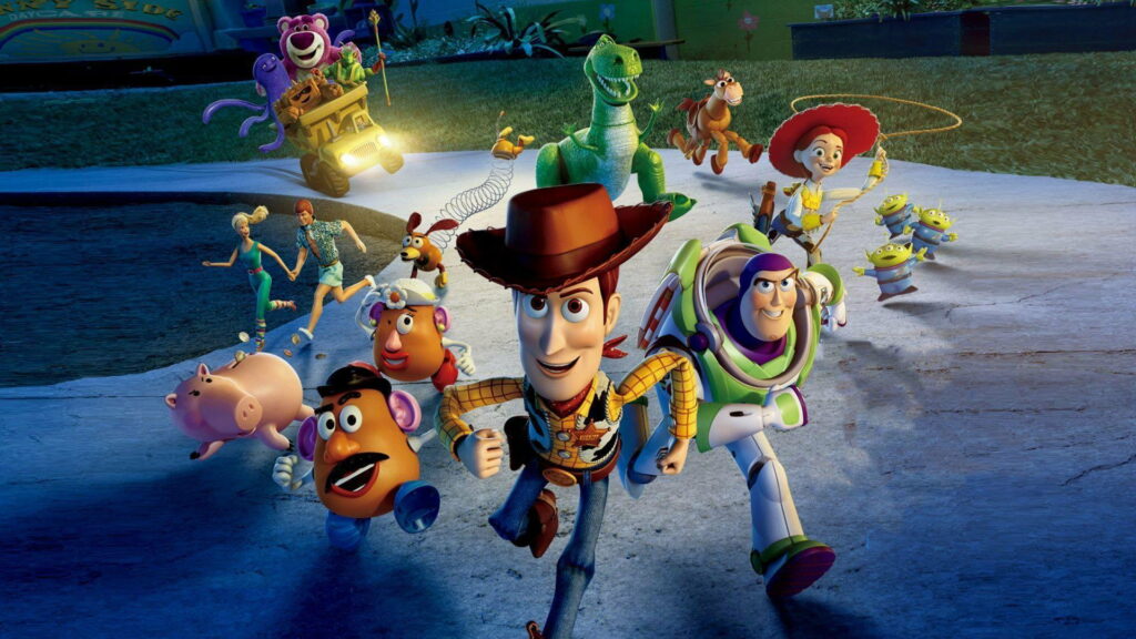 To Infinity and Beyond: High-Definition Wallpaper featuring Toy Story Disney Characters