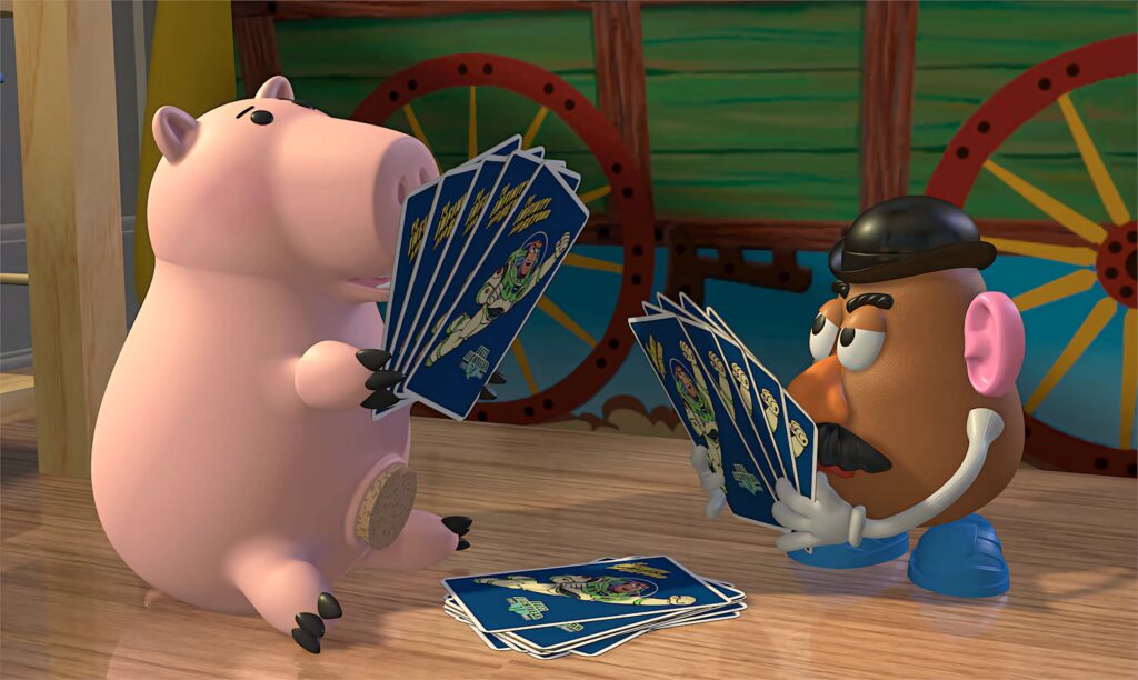 Toy Story Characters Hamm & Mr. Potato Head Card Game Wallpaper