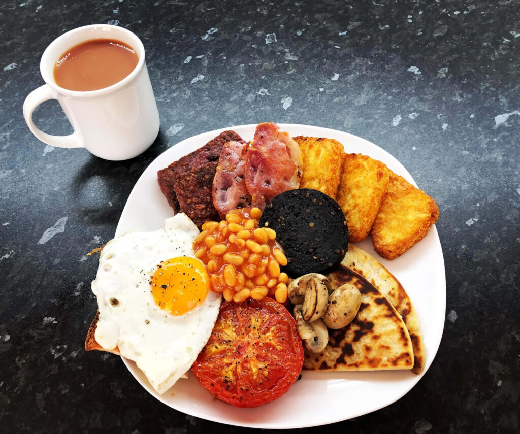 Traditional English Breakfast Wallpaper: Eggs, Beans, Sausage & More
