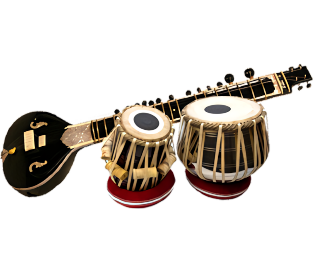 Traditional Indian Musical Instruments: Sitar & Tablas Wallpaper